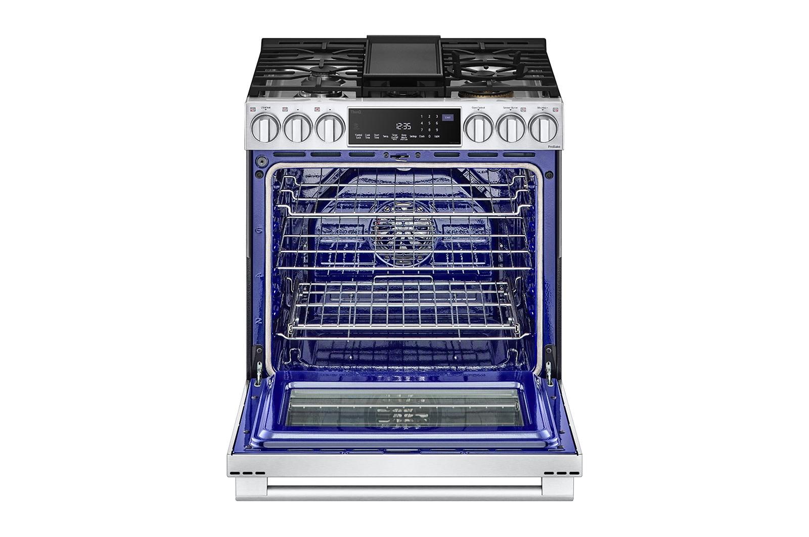 Lg LSGS6338F Lg Studio 6.3 Cu. Ft. Instaview® Gas Slide-In Range With Probake Convection® And Air Fry