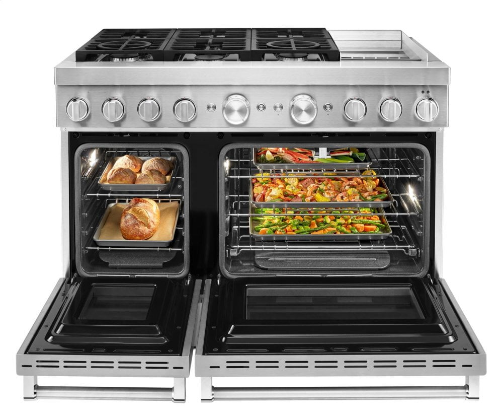 Kitchenaid KFDC558JSS Kitchenaid® 48'' Smart Commercial-Style Dual Fuel Range With Griddle - Stainless Steel