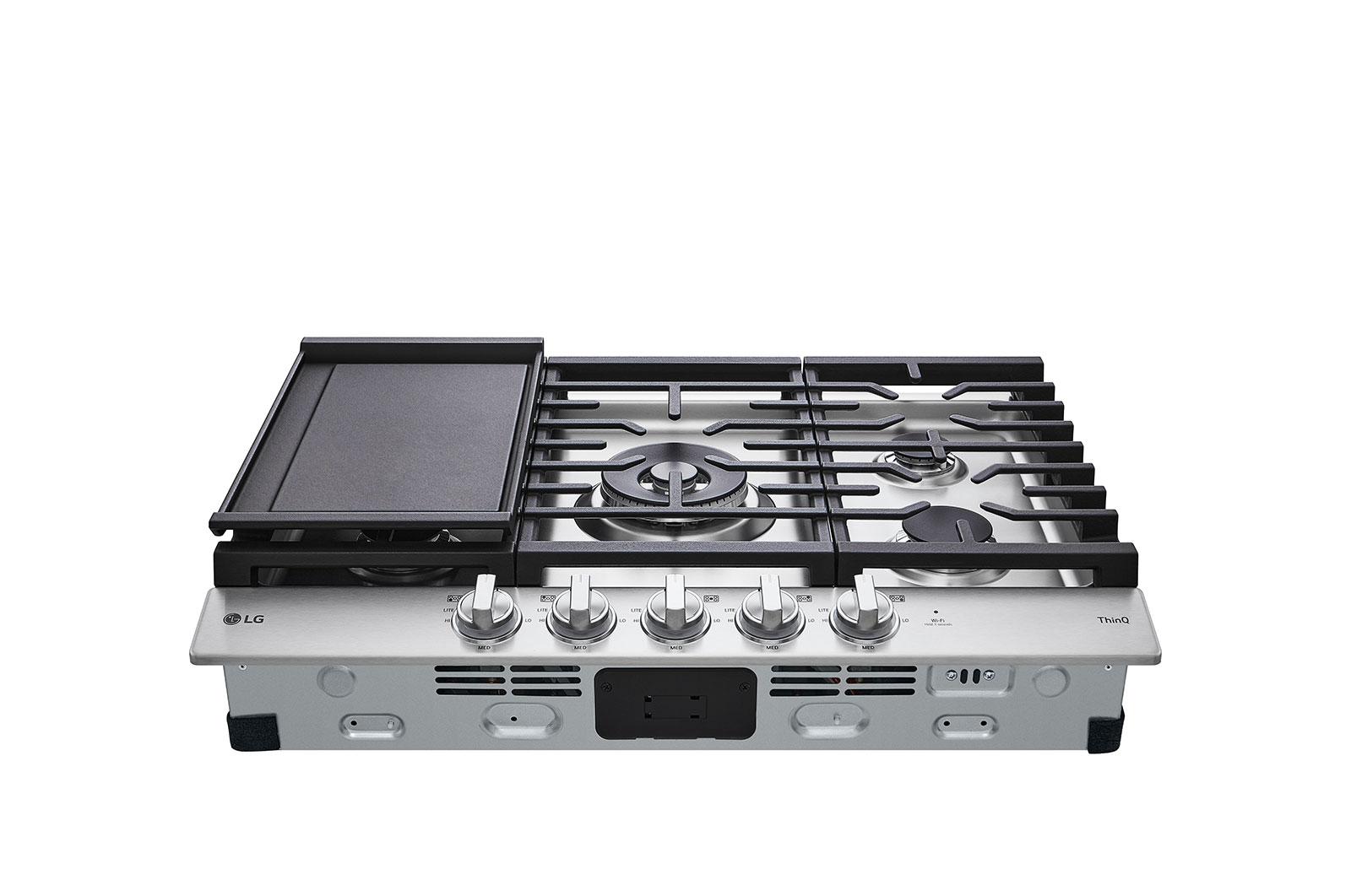 Lg CBGJ3027S 30" Smart Gas Cooktop With Ultraheat™ 22K Btu Dual Burner And Led Knobs