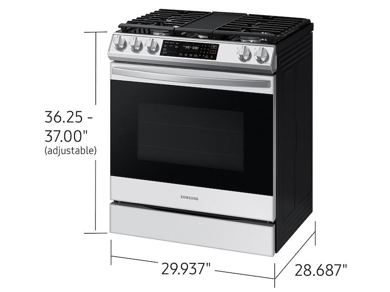 Samsung NX60CB831512 Bespoke 6.0 Cu. Ft. Smart Slide-In Gas Range With Air Fry & Convection In White Glass