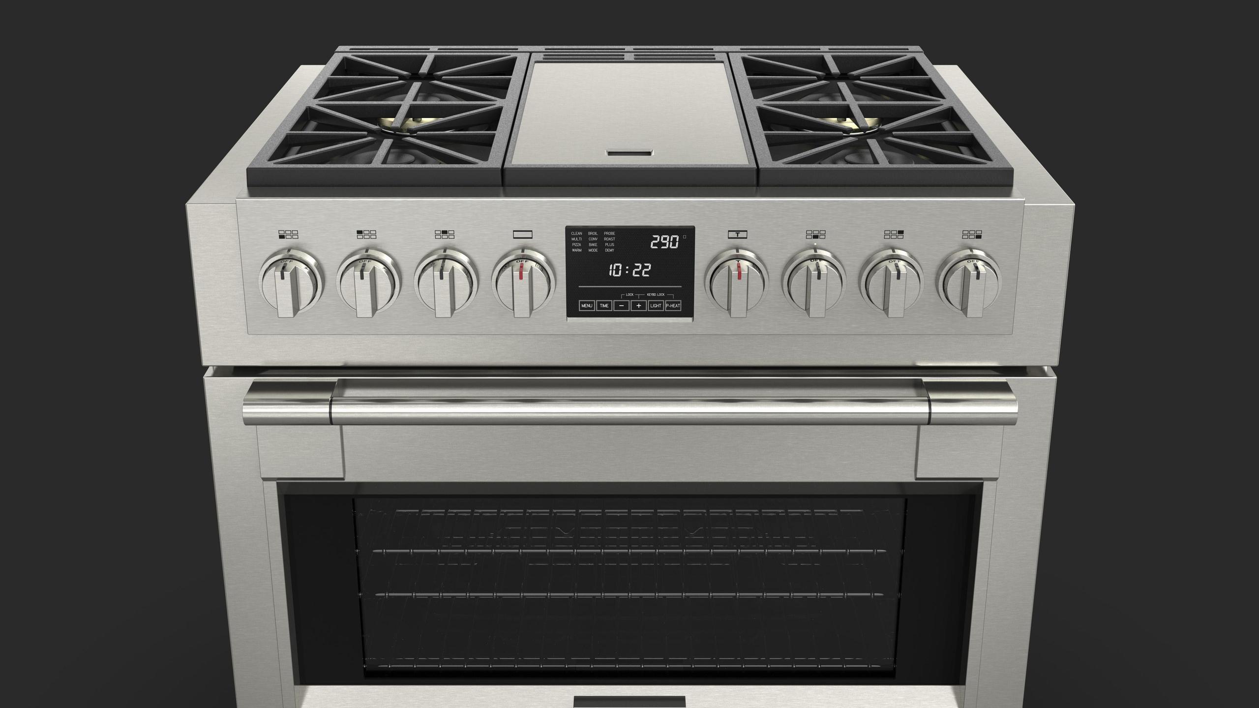 Fulgor Milano F6PDF364GS1 36 Dual Fuel Pro Range With Griddle