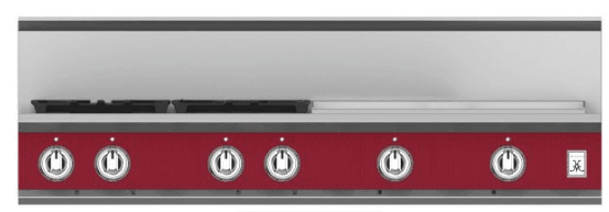 Hestan KRT484GDLPBG 48" 4-Burner Rangetop With 24" Griddle - Liquid Propane - Burgundy / Tin Roof