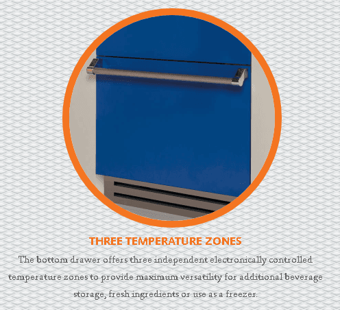 Hestan KRBR36RD 36" Bottom Mount, Bottom Compressor Refrigerator - Right Hinge - Red / Matador