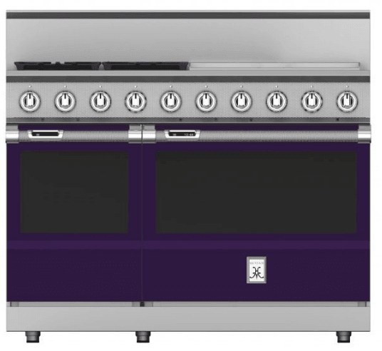 Hestan KRD484GDNGPP 48" 4-Burner Dual Fuel Range With 24" Griddle - Natural Gas - Purple / Lush