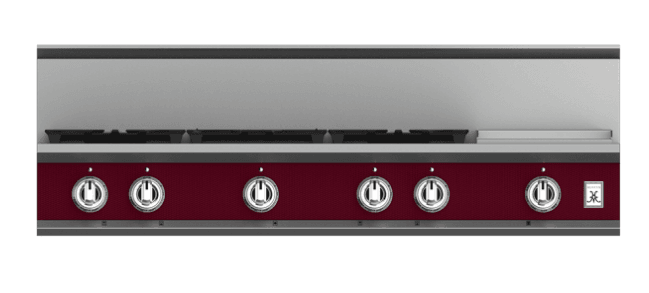 Hestan KRT485GDLPBG 48" 5-Burner Rangetop With 12" Griddle - Liquid Propane - Burgundy / Tin Roof