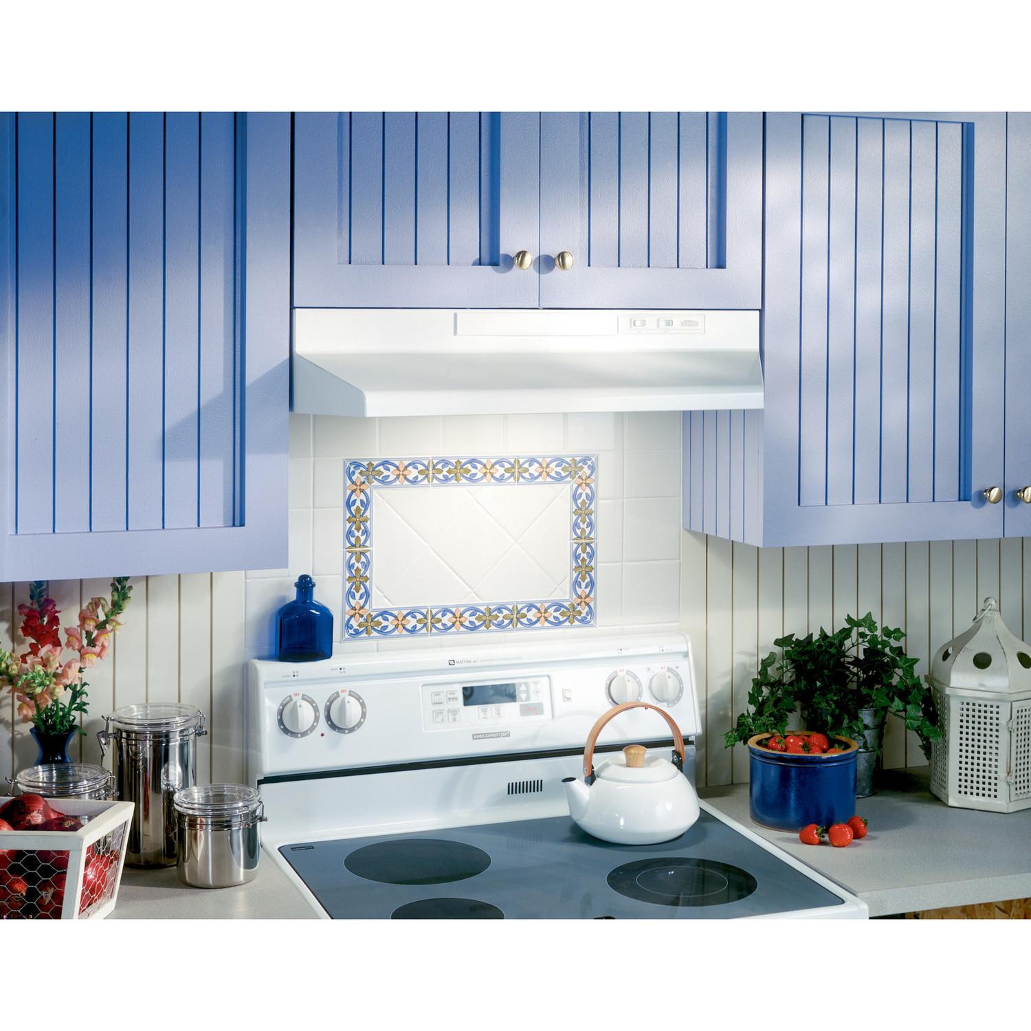 Broan F404211 Broan® 42-Inch Convertible Under-Cabinet Range Hood, 230 Max Blower Cfm, White-On-White