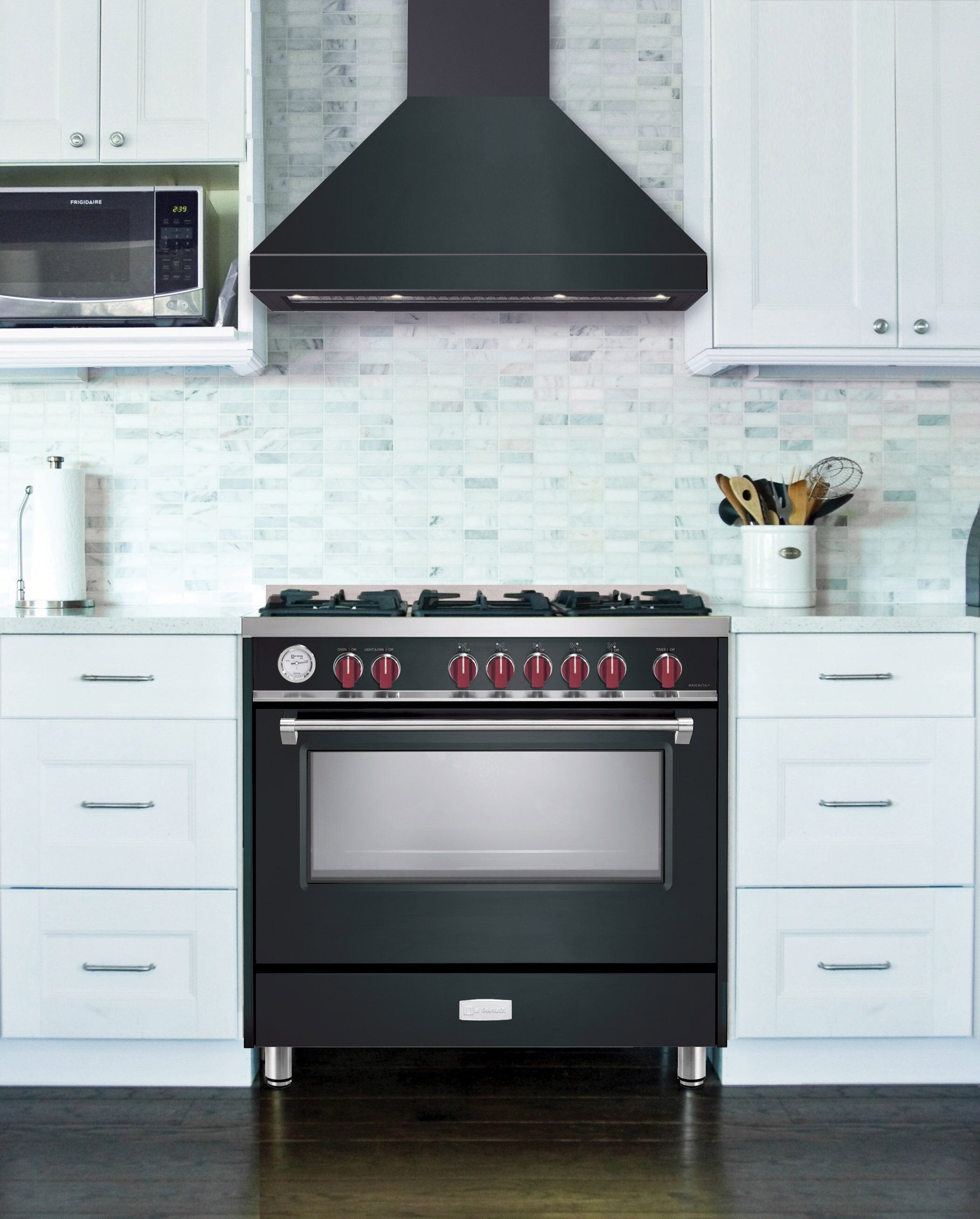 Verona VECHW36GE 36" Designer Chimney Wall Hood- 600 Cfm - 4 Speeds