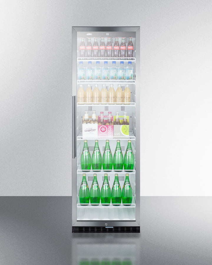 Summit SCR1400WCSS Commercial Beverage Merchandiser With 12.6 Cu.Ft. Capacity, Digital Thermostat, Self-Closing Door, And Stainless Steel Cabinet; Replaces Scr1400Css