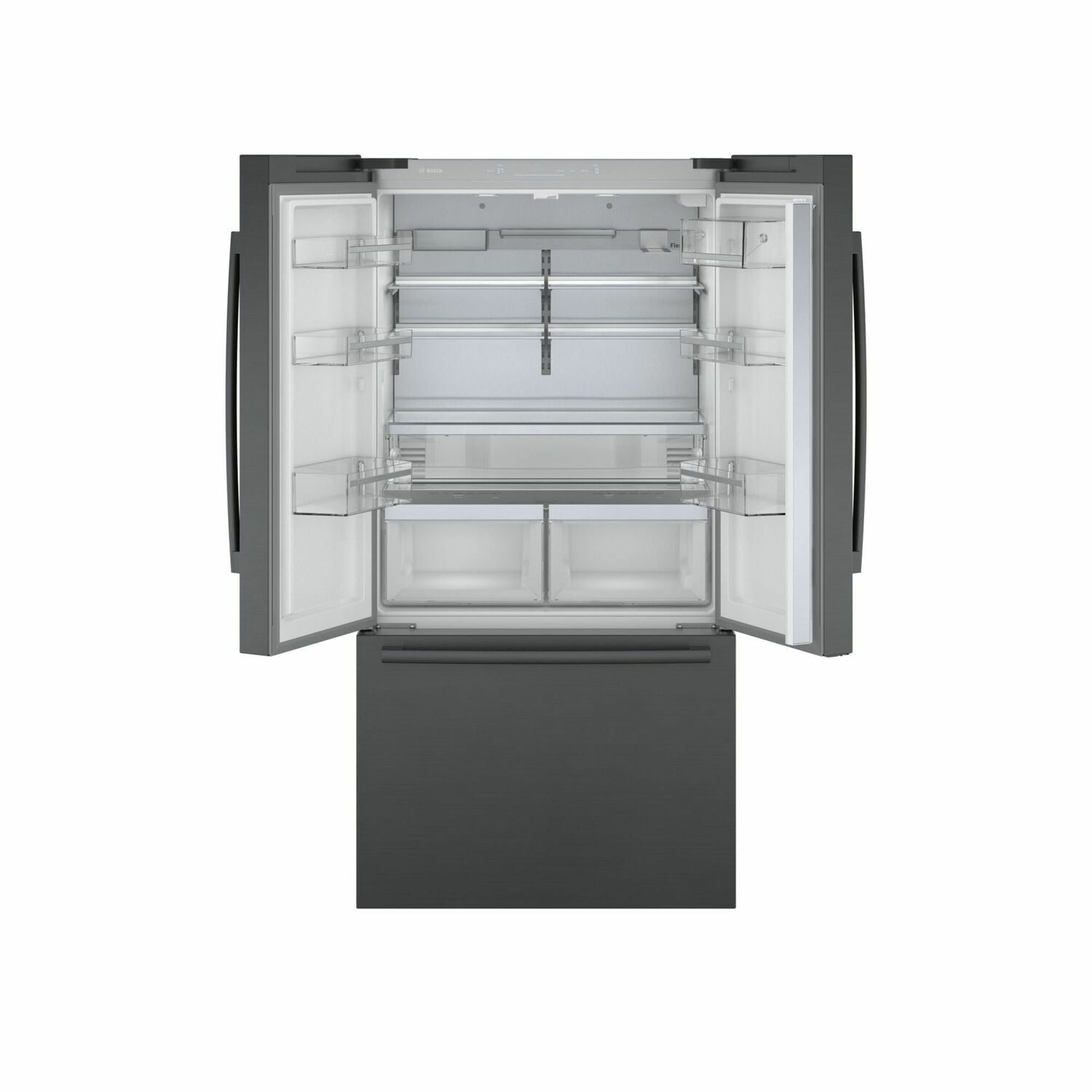 Bosch B36CT80SNB 800 Series French Door Bottom Mount Refrigerator 36'' Black Stainless Steel B36Ct80Snb