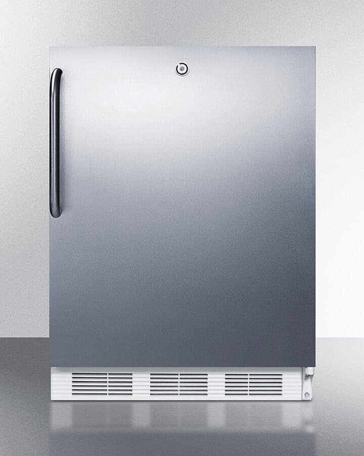 Summit CT66LWCSS Built-In Undercounter Refrigerator-Freezer For General Purpose Use, With Dual Evaporator Cooling, Cycle Defrost, Fully Wrapped Ss Exterior, And Lock