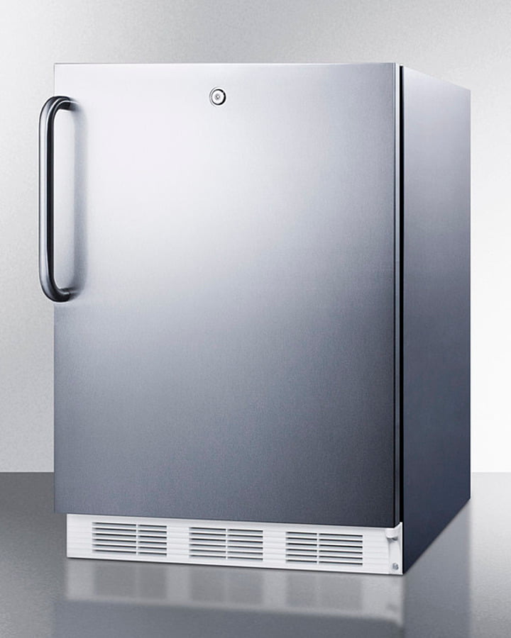Summit FF7LWCSSADA Ada Compliant Built-In Undercounter All-Refrigerator For General Purpose Or Commercial Use, Auto Defrost W/Ss Wrapped Exterior, Towel Bar Handle, And Lock