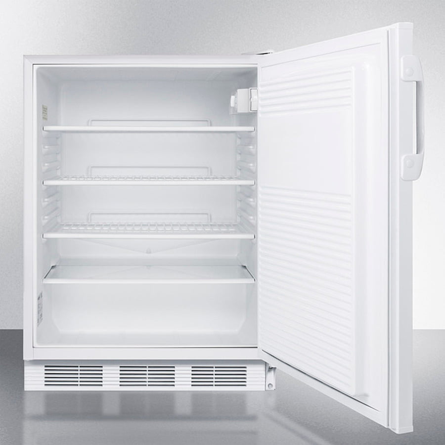 Summit FF7WBI Commercially Listed Built-In Undercounter All-Refrigerator For General Purpose Use, With Flat Door Liner, Automatic Defrost Operation And White Exterior