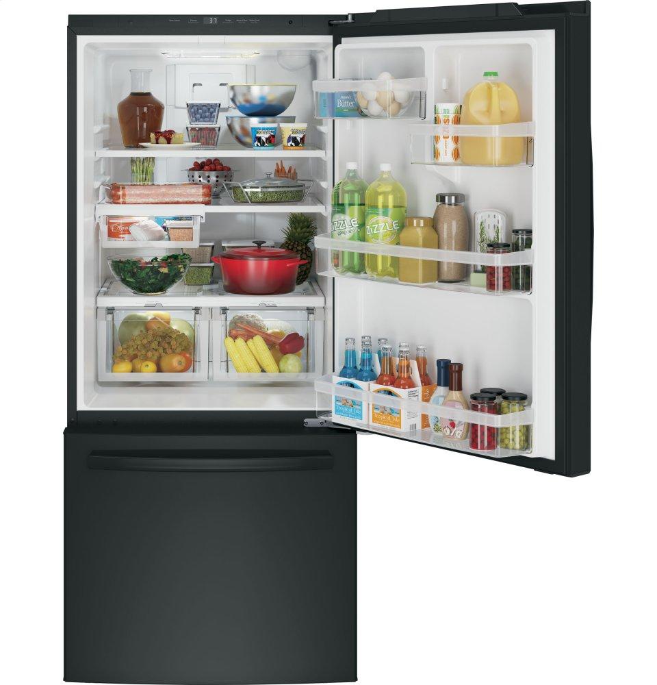 Ge Appliances GDE21EGKBB Ge® Energy Star® 21.0 Cu. Ft. Bottom-Freezer Refrigerator