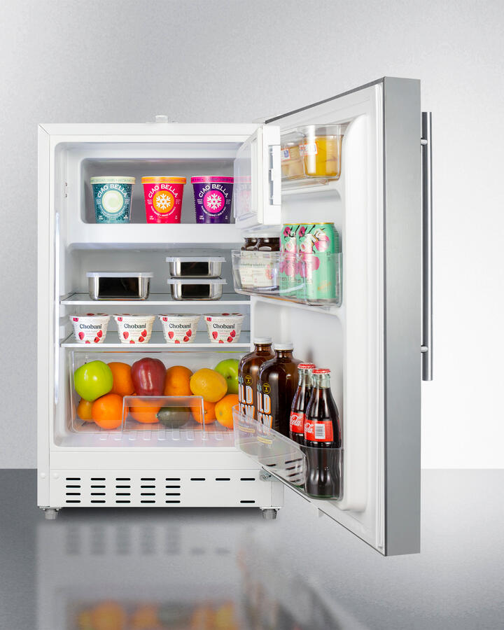 Summit ALRF48SSHV 20" Wide Built-In Refrigerator-Freezer, Ada Compliant
