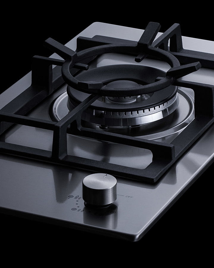 Summit GCJ1SS 12" Wide 1-Burner Gas Cooktop In Stainless Steel