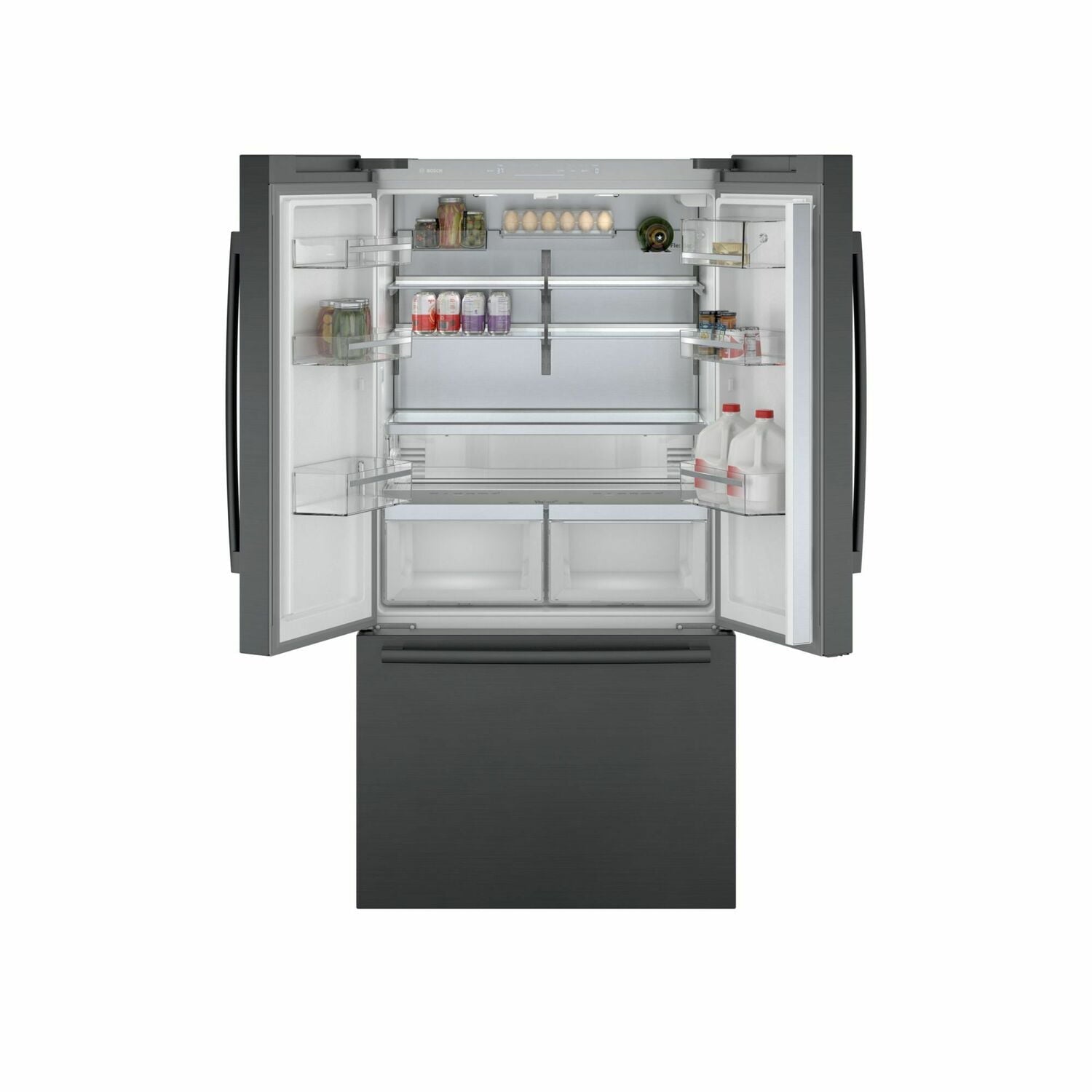 Bosch B36CT80SNB 800 Series French Door Bottom Mount Refrigerator 36'' Black Stainless Steel B36Ct80Snb