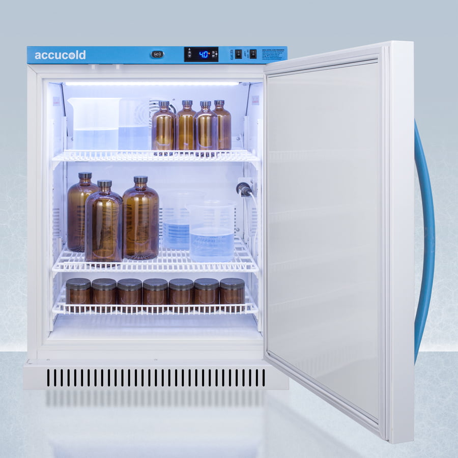 Summit ARS6ML Performance Series Med-Lab Freestanding 6 Cu.Ft. Ada Height All-Refrigerator, With Antimicrobial Silver-Ion Handle And Hospital Grade Cord 'Green Dot' Plug