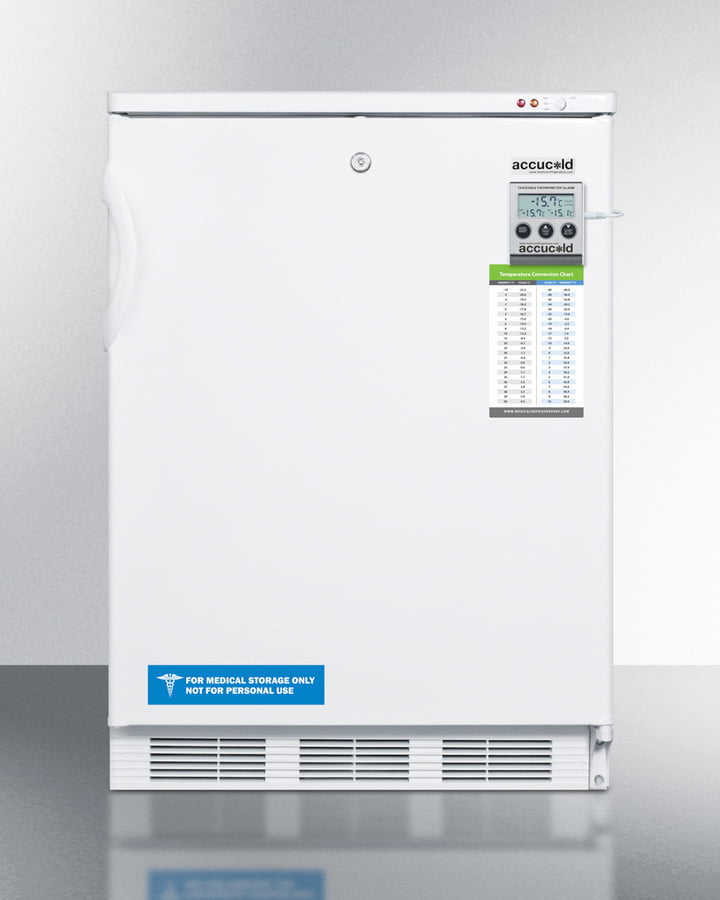 Summit VT65MLBIMED Built-In Undercounter Freezer Capable Of -25 C Operation; Includes Audible Alarm, Lock, And Hospital Grade Plug