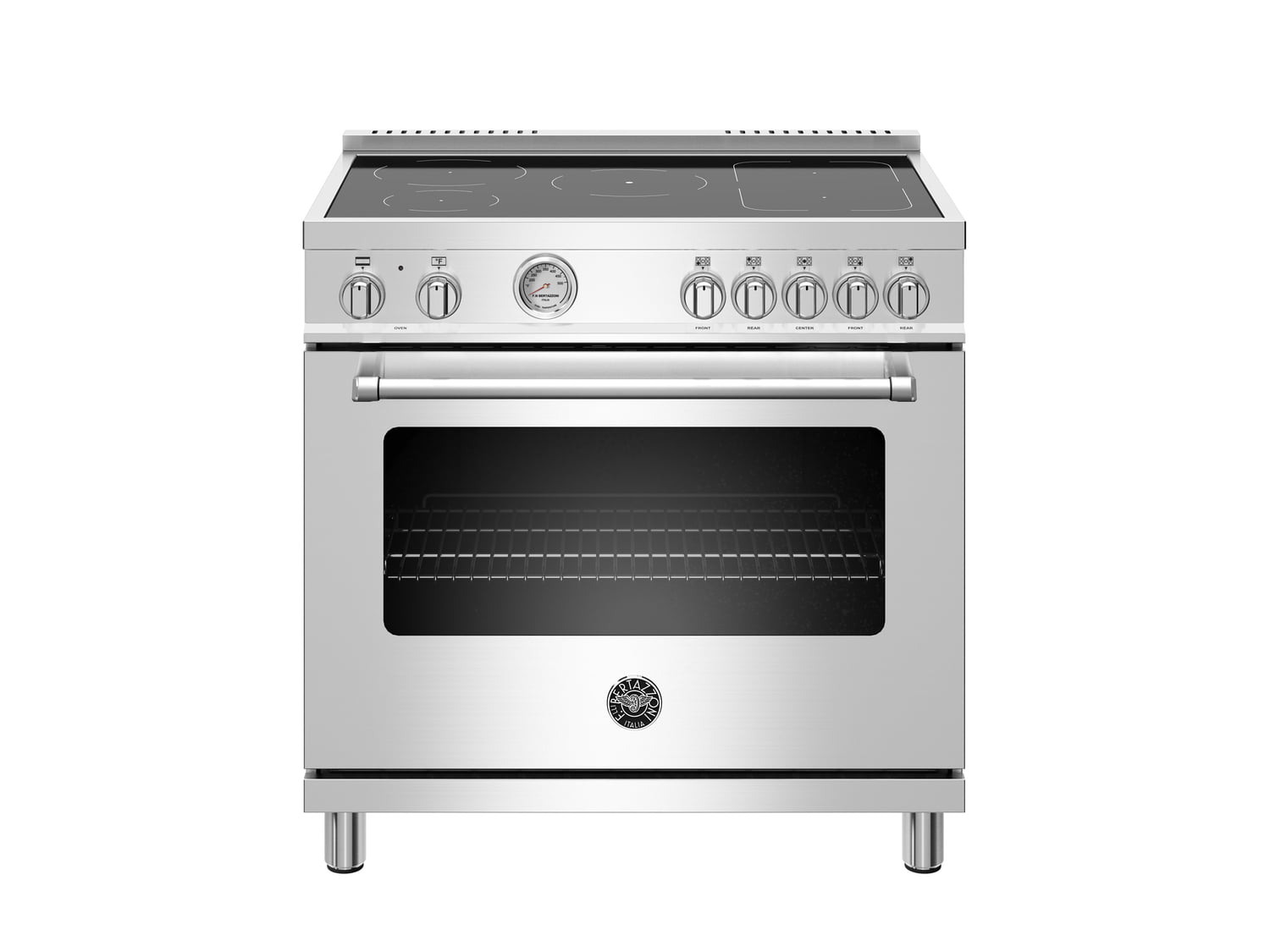 Bertazzoni MAST365INMXE 36 Inch Induction Range, 5 Heating Zones, Electric Oven Stainless Steel