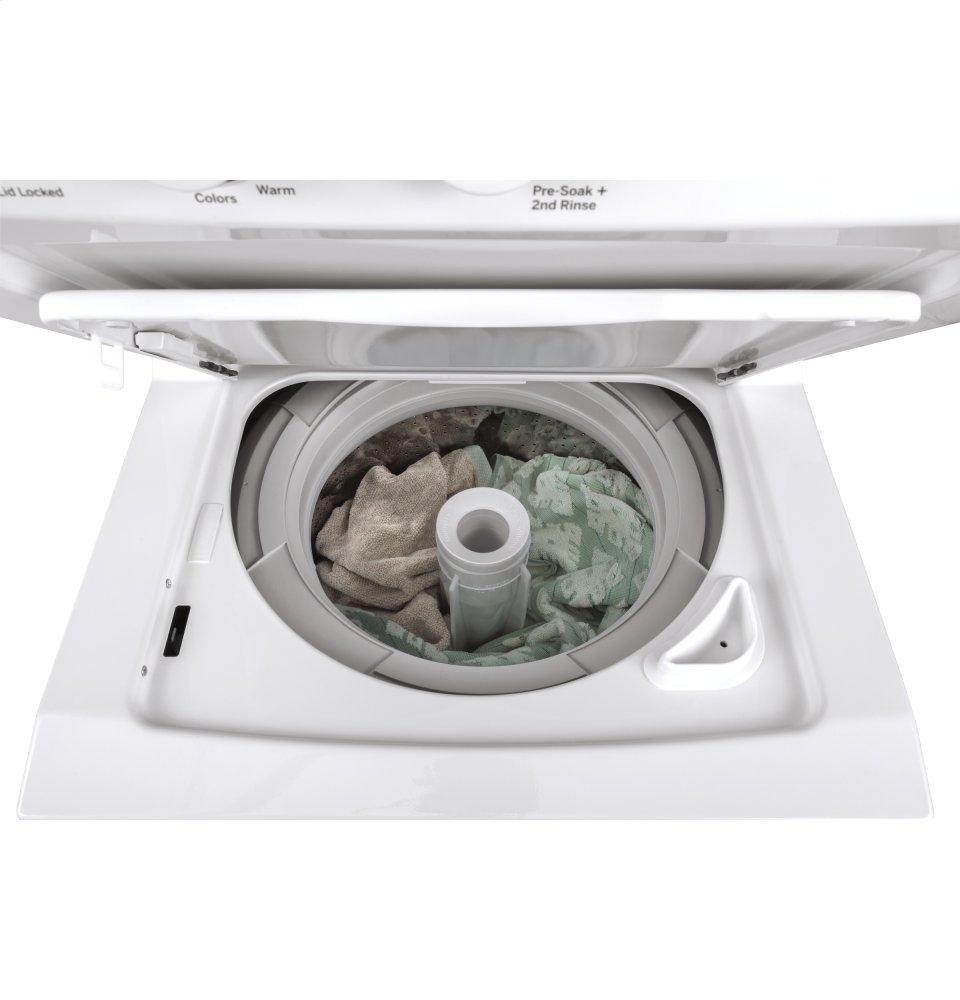 Ge Appliances GUD24GSSMWW Ge Unitized Spacemaker® 2.3 Cu. Ft. Capacity Washer With Stainless Steel Basket And 4.4 Cu. Ft. Capacity Gas Dryer