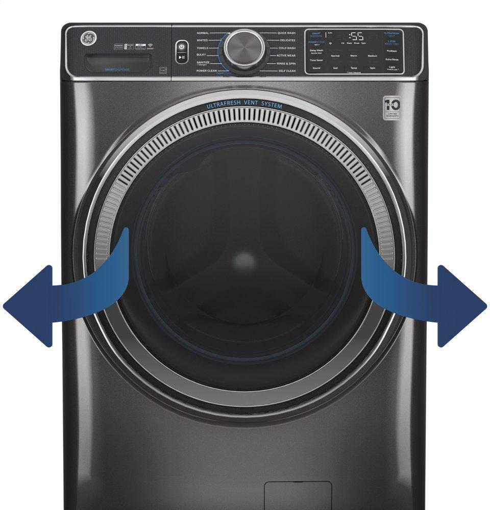 Ge Appliances GFW850SPNDG Ge® 5.0 Cu. Ft. Capacity Smart Front Load Energy Star® Steam Washer With Smartdispense™ Ultrafresh Vent System With Odorblock™ And Sanitize + Allergen