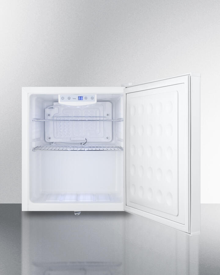 Summit AZAR27W Commercially Approved Compact All-Refrigerator In White, Designed To Serve As An Allergy-Free Storage Zone, With Digital Thermostat, Keyed Lock, And A Set Of Allergy Warning Magnets