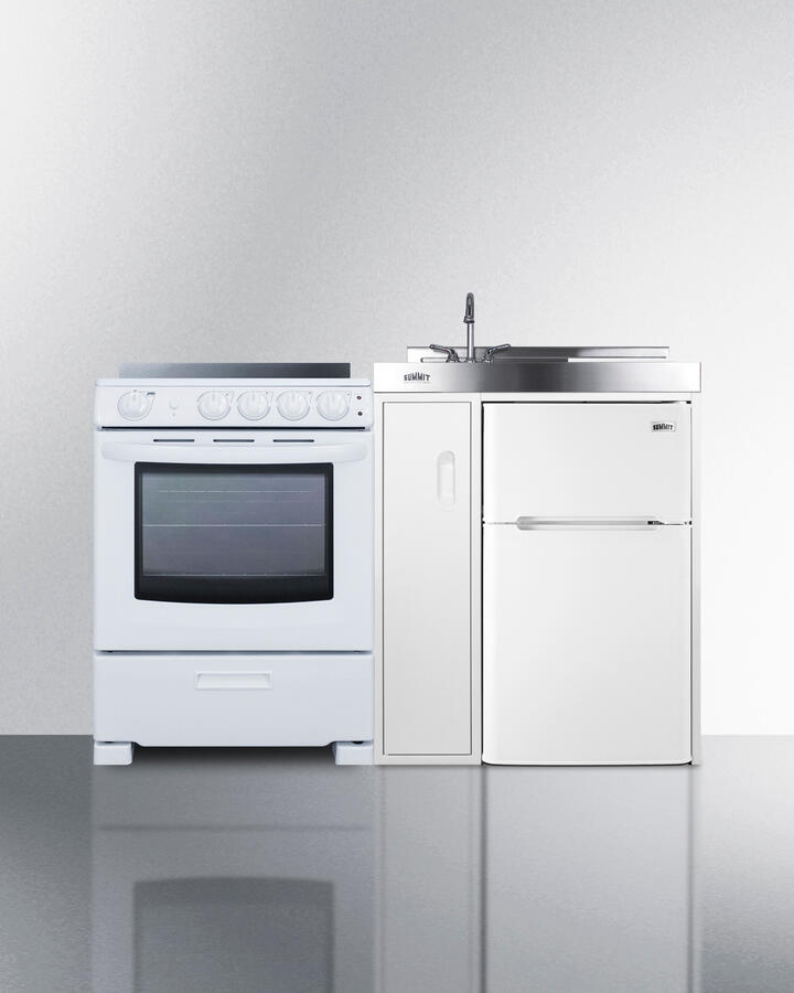 Summit ACK54ELSTW 54" Wide All-In-One Kitchenette With Electric Range