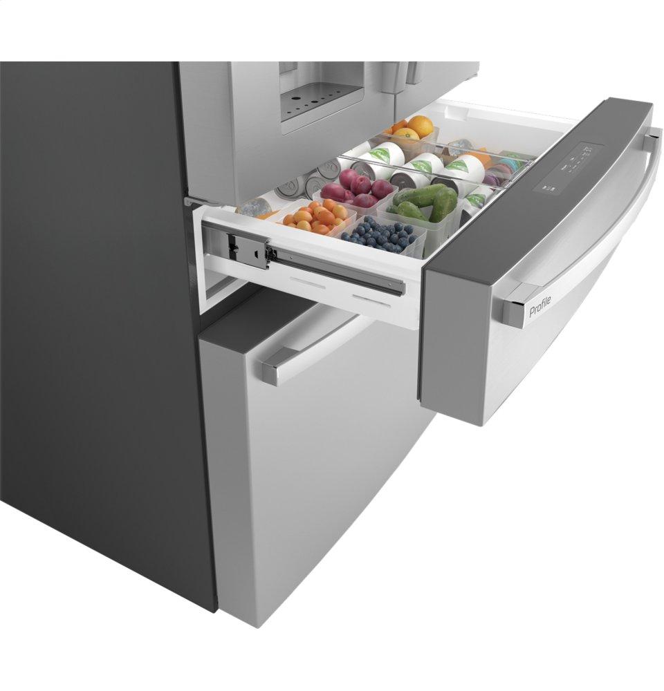 Ge Appliances PVD28BYNFS Ge Profile™ 27.9 Cu. Ft. Smart Fingerprint Resistant 4-Door French-Door Refrigerator With Door In Door