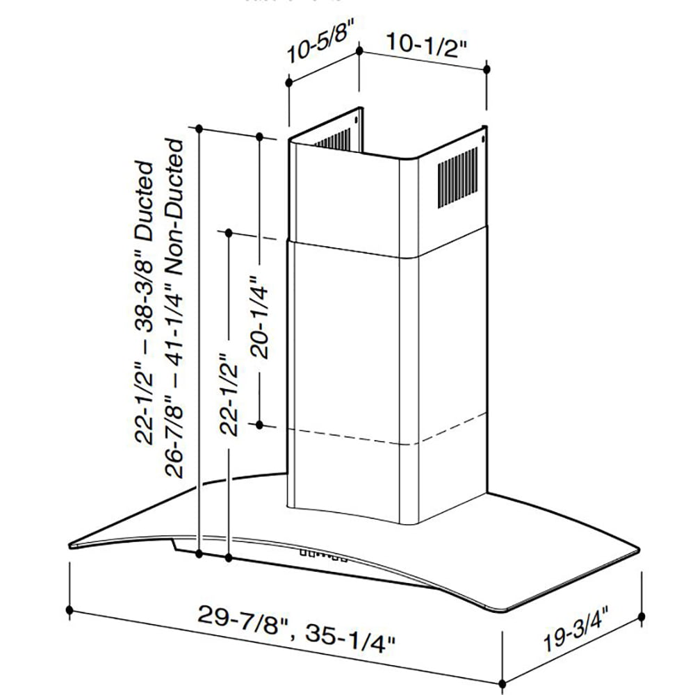 Broan EW5636SS BroanÂ® 36-Inch Curved Glass Canopy Wall-Mount Range Hood W/ Heat Sentry , 500 Cfm, Stainless Steel