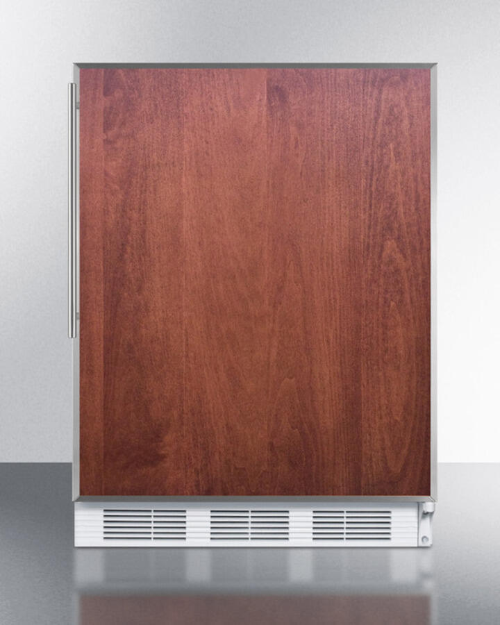 Summit CT661BIFR Built-In Undercounter Refrigerator-Freezer For Residential Use, Cycle Defrost With A Deluxe Interior, Ss Door Frame For Slide-In Panels, And White Cabinet
