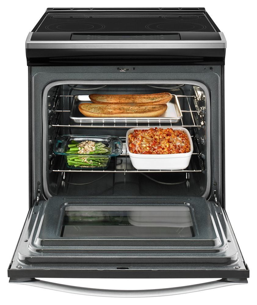 Whirlpool WEE510S0FS 4.8 Cu. Ft. Guided Electric Front Control Range With The Easy-Wipe Ceramic Glass Cooktop