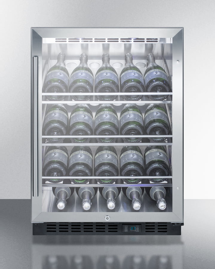 Summit SCR610BLCHCSS 24" Wide Single Zone Built-In Commercial Wine Cellar