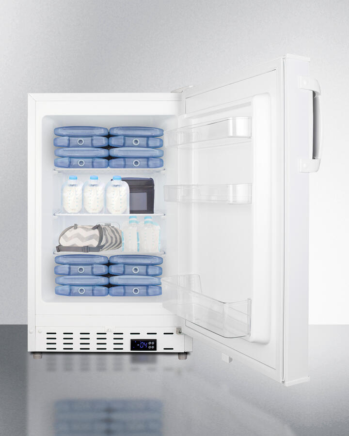 Summit ALFZ36MC Built-In Undercounter Momcube Residential All-Freezer In White With Door Storage And Manual Defrost Operation, Ada Compliant