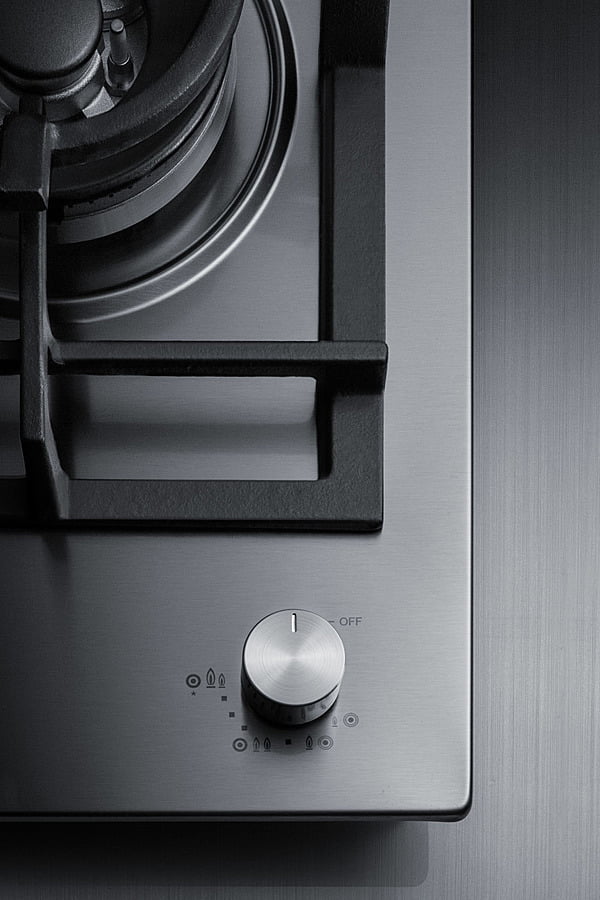 Summit GCJ1SS 12" Wide 1-Burner Gas Cooktop In Stainless Steel
