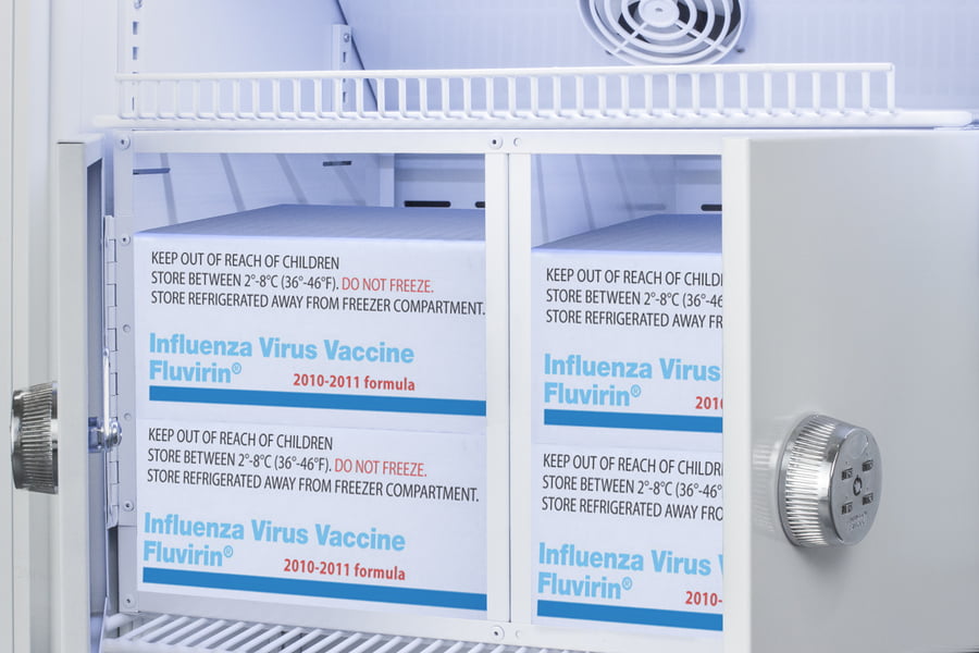 Summit ARS15PVLOCKER Performance Series Pharma-Vac 15 Cu.Ft. Upright All-Refrigerator For Vaccine Storage With 8 Interior Locking Compartments, With Antimicrobial Silver-Ion Handle And Hospital Grade Cord With 'Green Dot' Plug