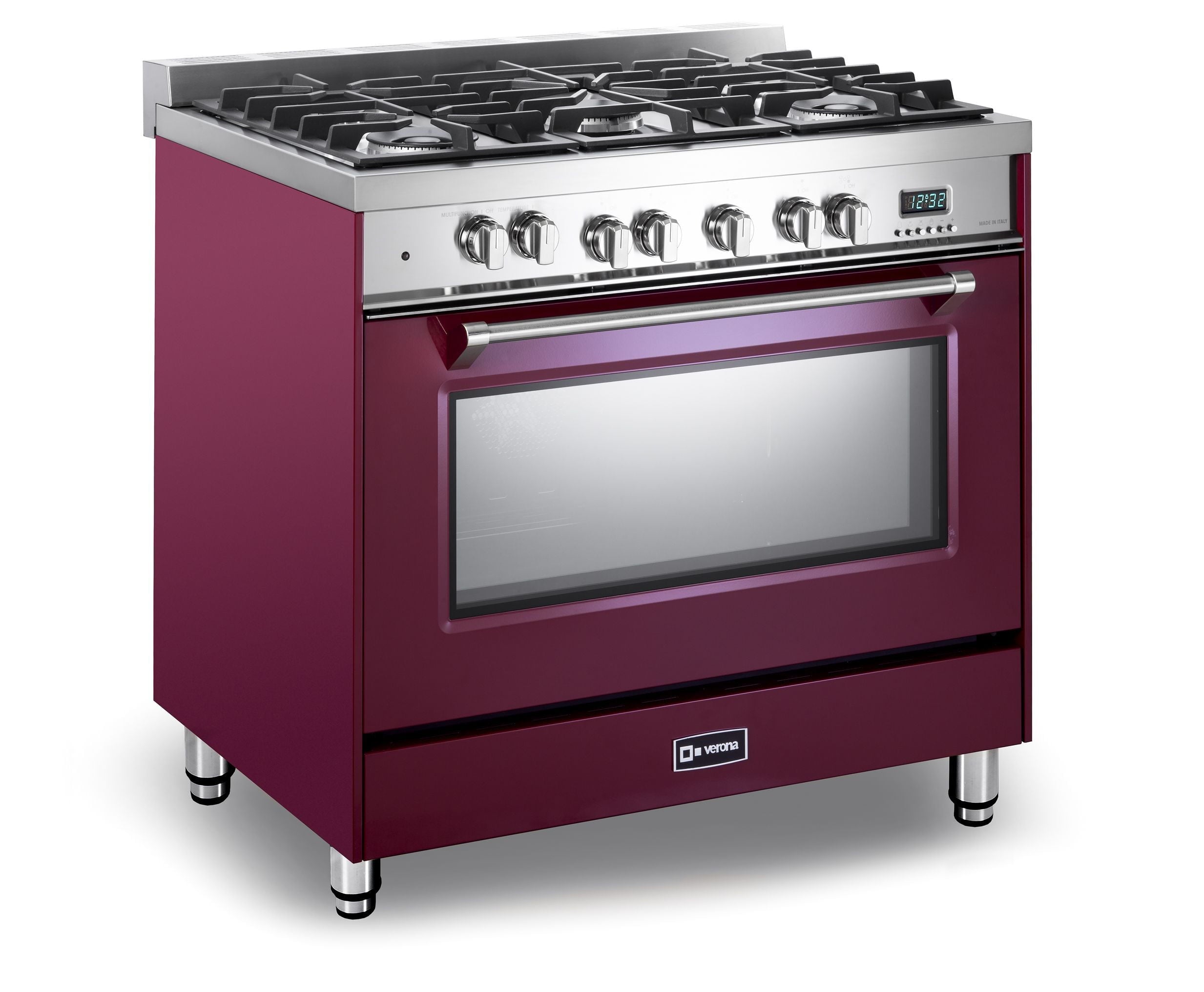 Verona VPFSGE365BU Burgundy 36" Dual Fuel Single Oven Range - Prestige Series