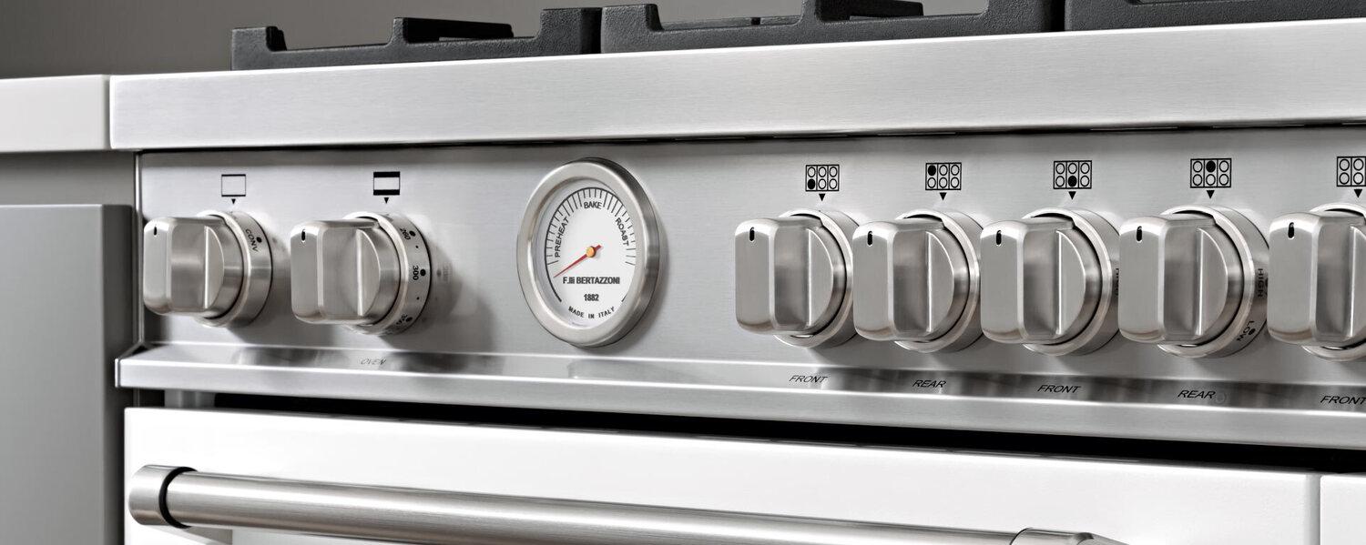 Bertazzoni MAS365DFMXV 36 Inch Dual Fuel Range, 5 Burner, Electric Oven Stainless Steel
