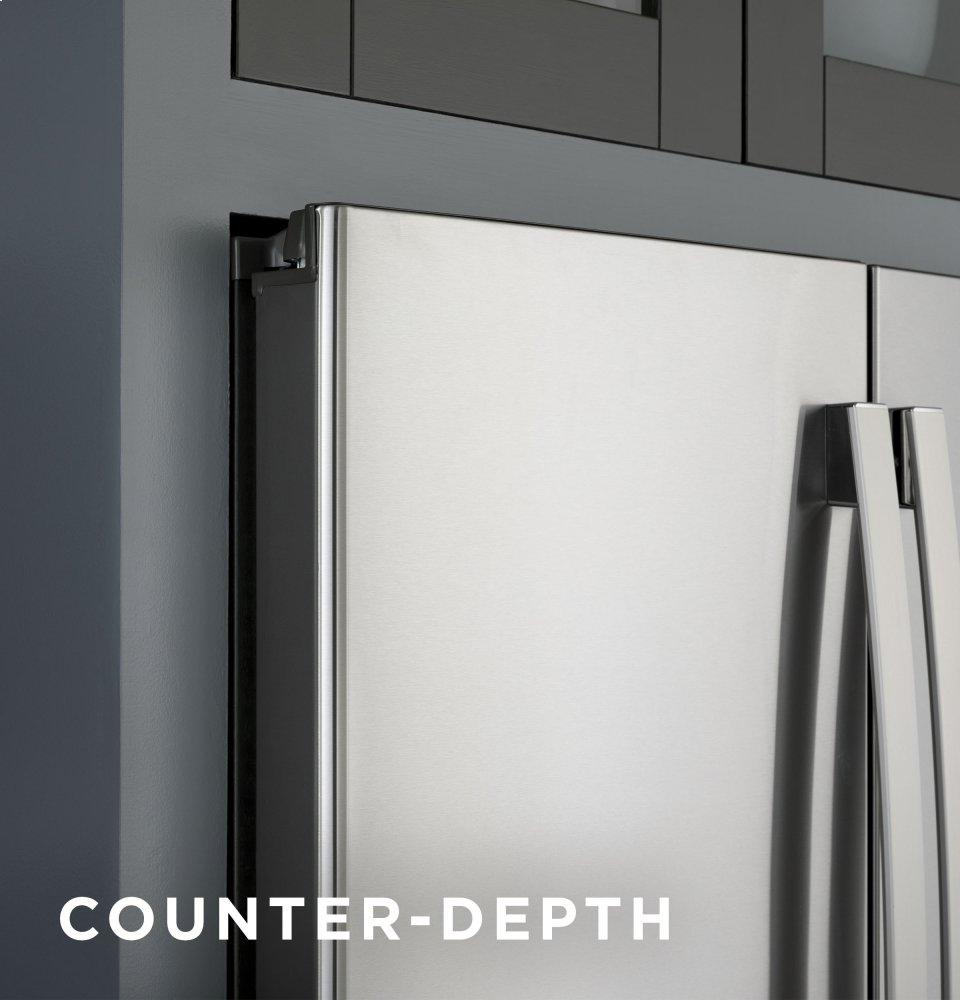 Ge Appliances PYE22KYNFS Ge Profile™ Series Energy Star® 22.1 Cu. Ft. Counter-Depth Fingerprint Resistant French-Door Refrigerator With Hands-Free Autofill