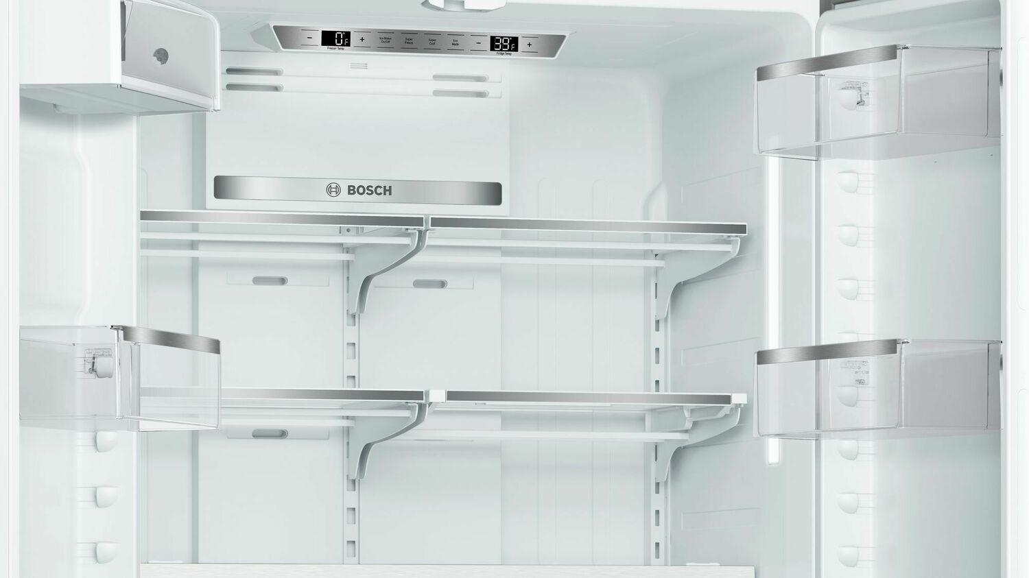 Bosch B21CT80SNS 800 Series French Door Bottom Mount Refrigerator 36'' Easy Clean Stainless Steel B21Ct80Sns