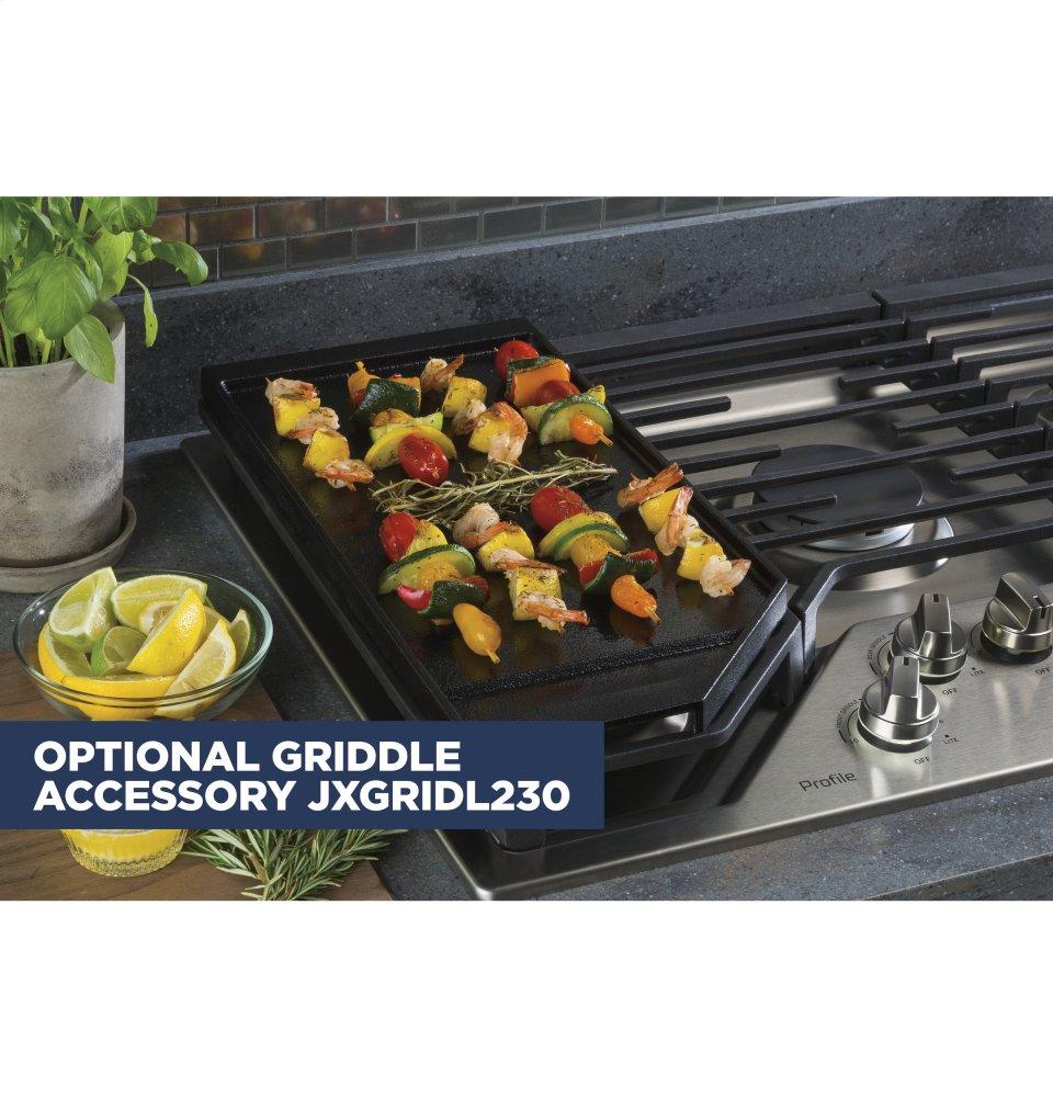 Ge Appliances PGP7030SLSS Ge Profile™ 30" Built-In Gas Cooktop With 5 Burners And Optional Extra-Large Cast Iron Griddle