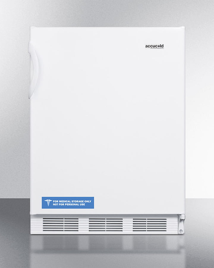 Summit CT66WBIADA Built-In Undercounter Ada Compliant Refrigerator-Freezer For General Purpose Use, With Dual Evaporator Cooling, Cycle Defrost, And White Exterior