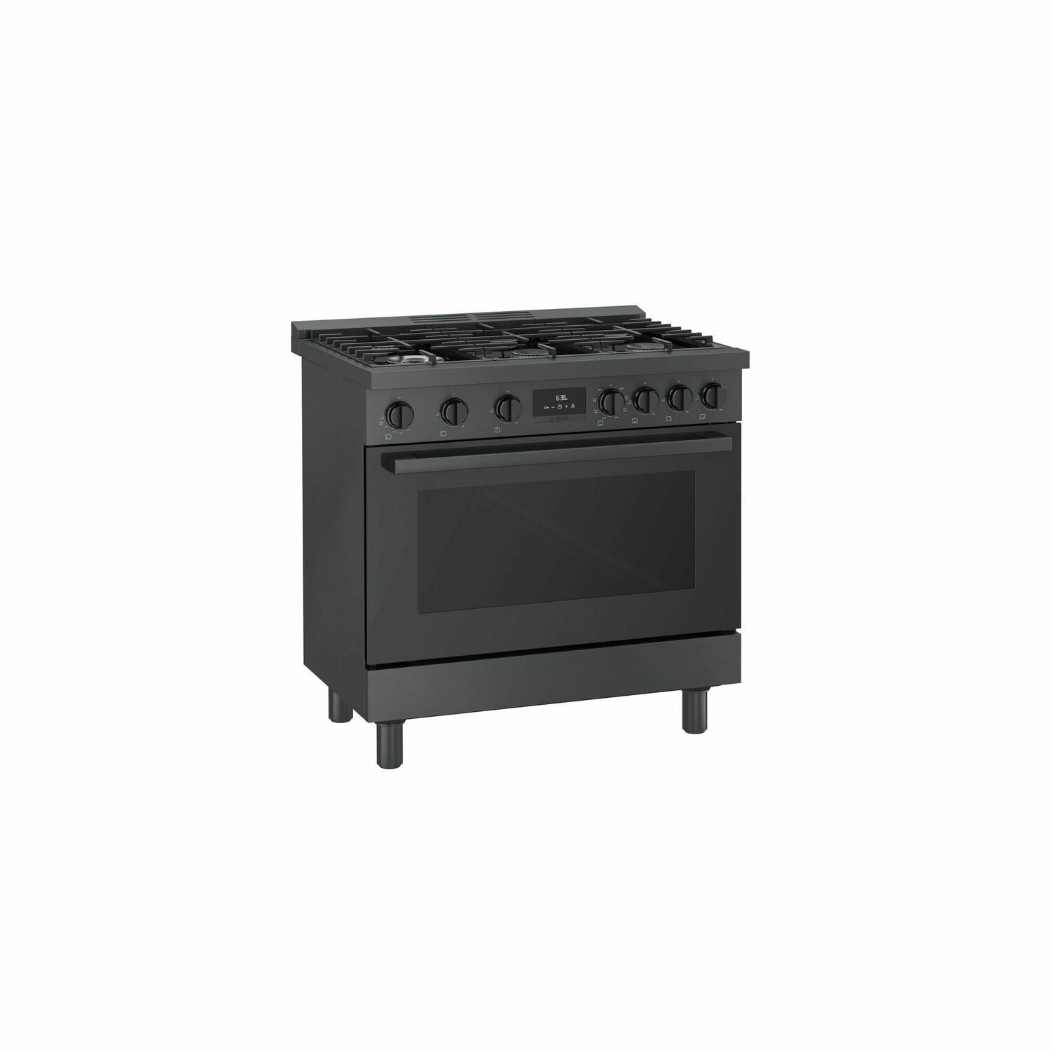 Bosch HDS8645U 800 Series Dual Fuel Freestanding Range 36'' Black Stainless Steel Hds8645U