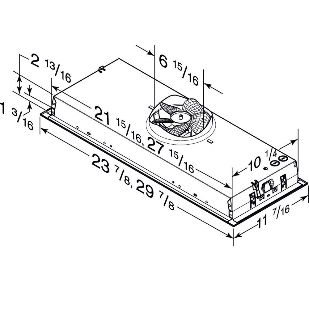Broan BBN1243SS Broan® 24-Inch Built-In Power Pack Insert, 300 Max Blower Cfm, Stainless Steel