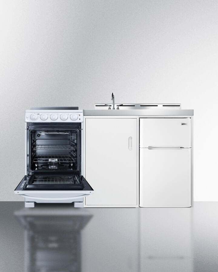 Summit ACK60ELSTW 60" Wide All-In-One Kitchenette With Electric Range