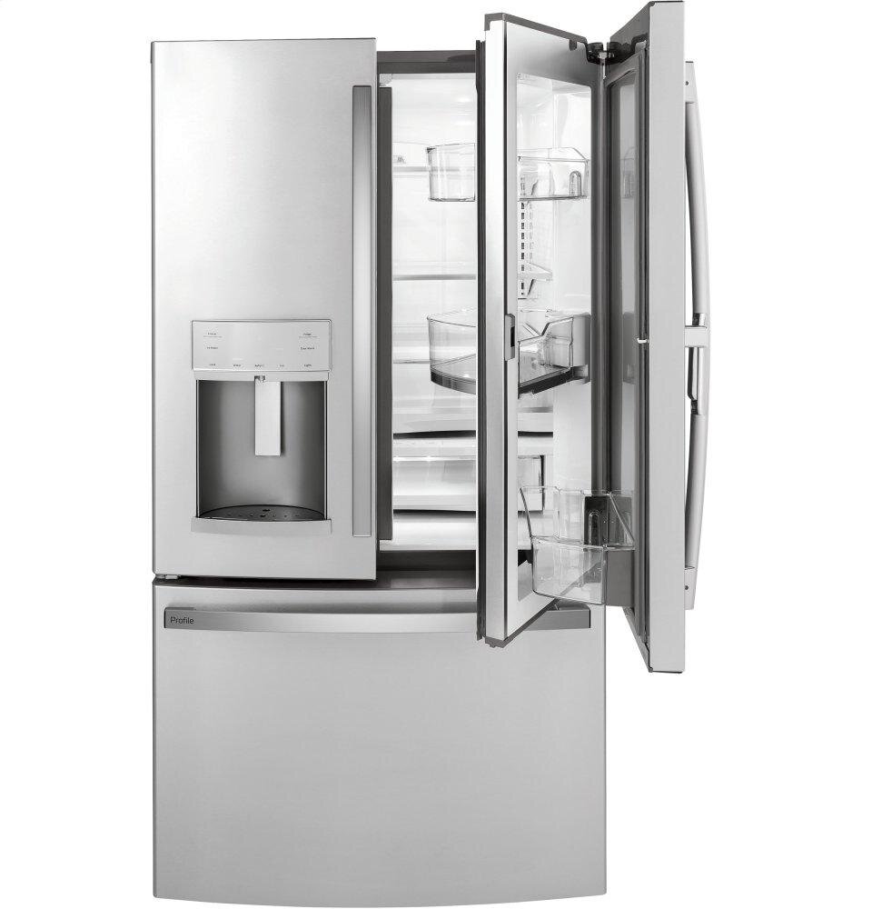 Ge Appliances PYD22KYNFS Ge Profile™ Series 22.1 Cu. Ft. Counter-Depth Fingerprint Resistant French-Door Refrigerator With Door In Door And Hands-Free Autofill