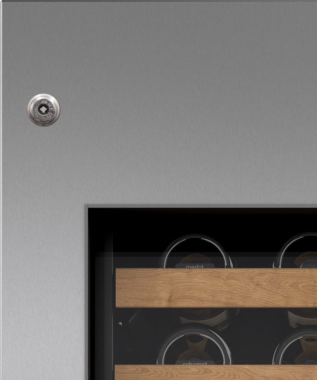 Sub-Zero 7025390 Stainless Steel Door Panel With Tubular Handle And Lock And 6" Toe Kick - Right Hinge