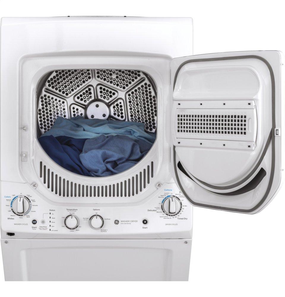 Ge Appliances GUD24ESSMWW Ge Unitized Spacemaker® 2.3 Cu. Ft. Capacity Washer With Stainless Steel Basket And 4.4 Cu. Ft. Capacity Electric Dryer