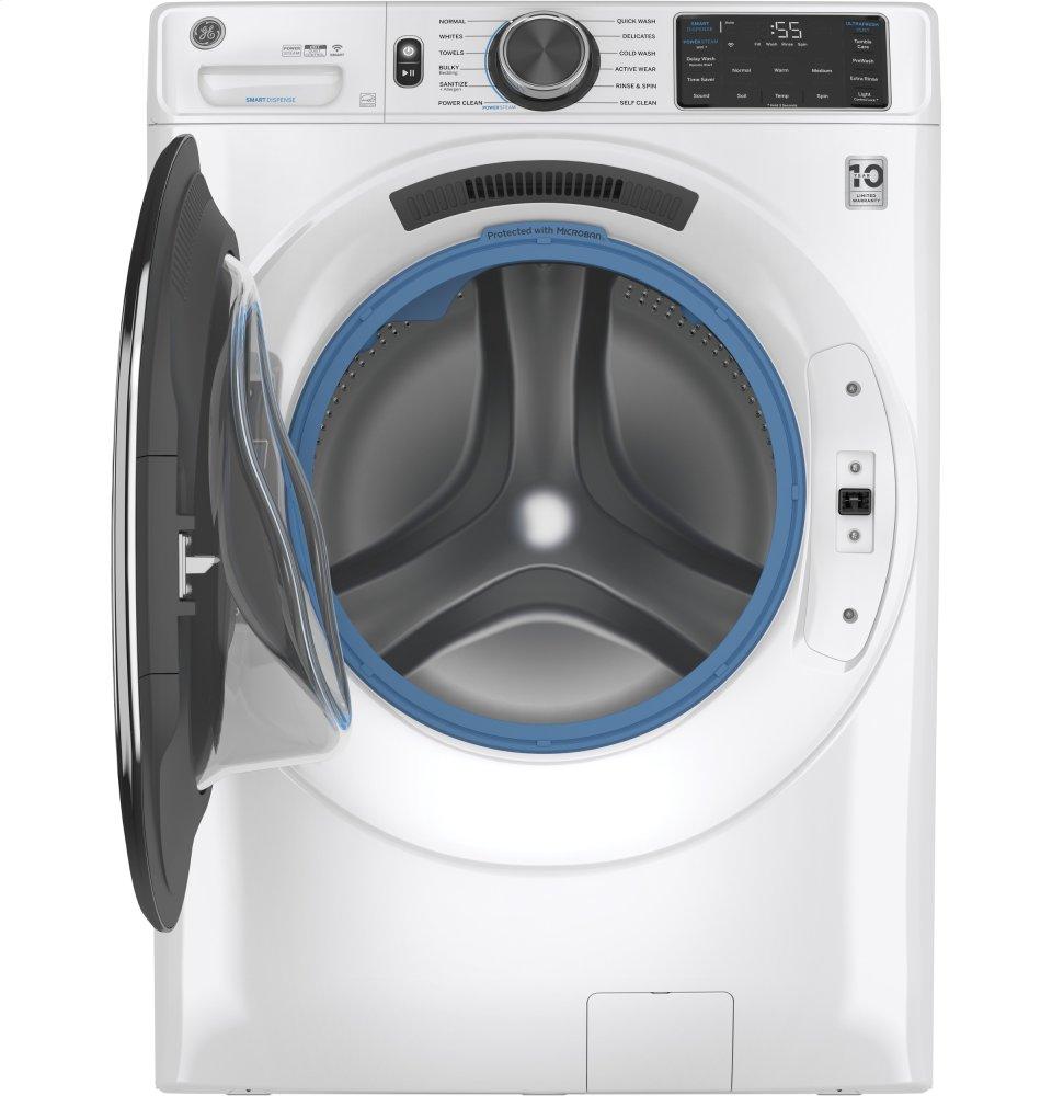 Ge Appliances GFW650SSNWW Ge® 4.8 Cu. Ft. Capacity Smart Front Load Energy Star® Steam Washer With Smartdispense™ Ultrafresh Vent System With Odorblock™ And Sanitize + Allergen
