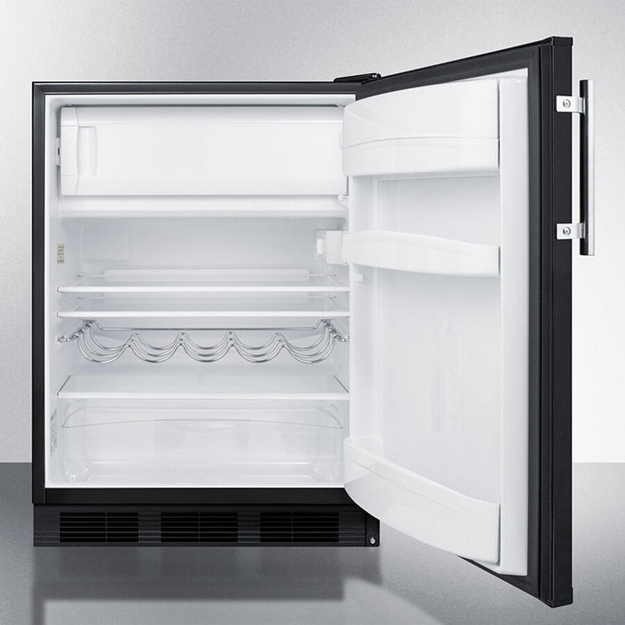 Summit CT663BK Freestanding Counter Height Refrigerator-Freezer For Residential Use, Cycle Defrost With Deluxe Interior And Black Finish