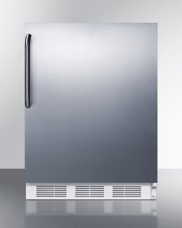 Summit AL650BISSTB Built-In Undercounter Ada Compliant Refrigerator-Freezer For General Purpose Use, W/Dual Evaporator Cooling, Cycle Defrost, Ss Door, Tb Handle, White Cabinet